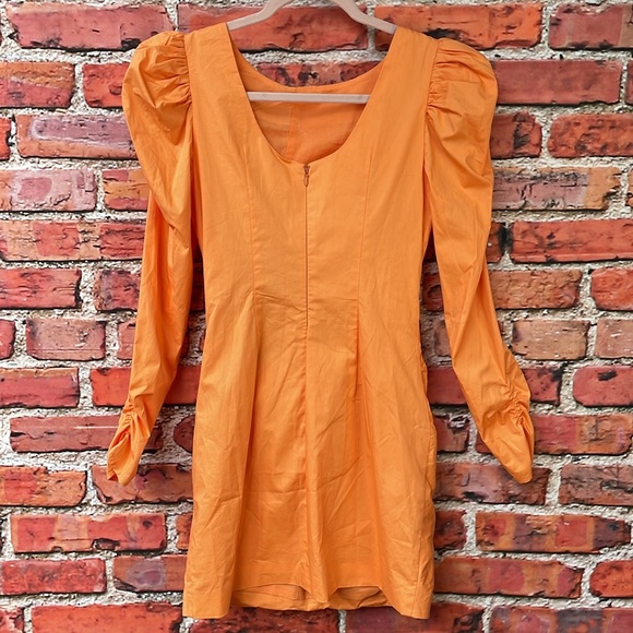 Orange Elliatt Ruffled Long Sleeve Bodycon Zya Mini Dress - Picture 9 of 15
